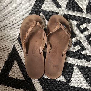 Braided Rainbow Flip Flops